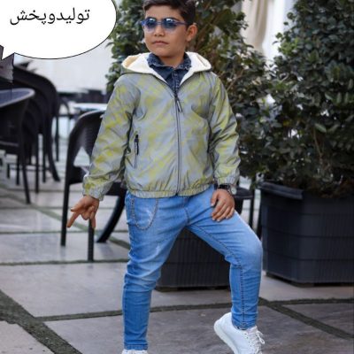 کاپشن داخل خز دار چاپی پسرانه  فروش عمده پوشاک