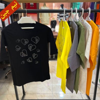 ✴️تونیک پنبه صددرصد نگینی آستین سه ربع فوق العاده باکیفیت✴️ کد10206 فروش عمده پوشاک