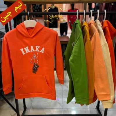✴️هودی دورس سه نخ کلاهدار خرجکار استیکری✴️ کد10187 فروش عمده پوشاک