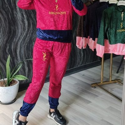 ست هودی شلوار مخمل آینه ای شایندار گرم بالا تیکه دوزی🏵 پخش عمده پوشاک