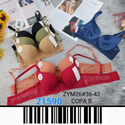 سوتین اسفنجی قلاب بافی فنردار اعلا کاپ بی کد ۲۱۵۹۰  فروش عمده پوشاک