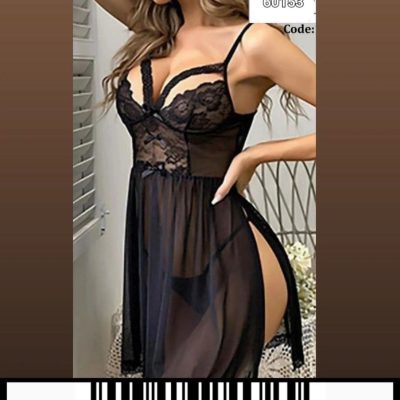کد  60153 #لباس خواب فانتزی زنانه مشکی فروش عمده پوشاک