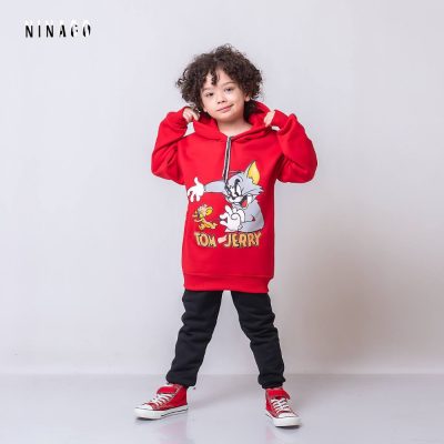 هودی و شلوار کلاهدار طرح تام و جری  فروش عمده پوشاک