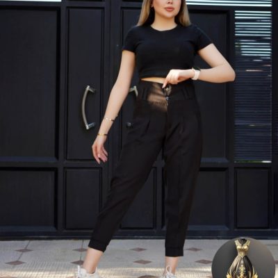شلوار مازراتی مام مشکی پخش عمده پوشاک