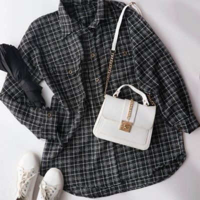 مانتو پانچ ریما چهارخونه  فروش عمده پوشاک