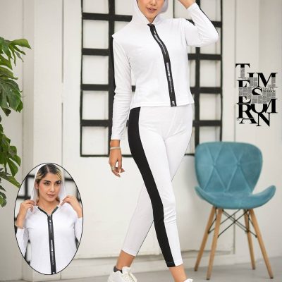 ست سویشرت استین بلند زیپ دار و شلوار  فروش عمده پوشاک