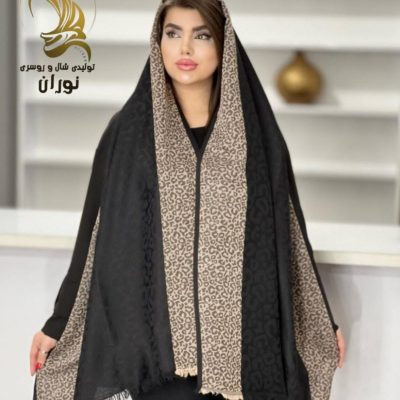 شال ژاکارد مشکی حاشیه دار اعلاء فروش عمده پوشاک