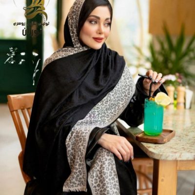 شال ژاکارد مشکی حاشیه دار اعلاء فروش عمده پوشاک
