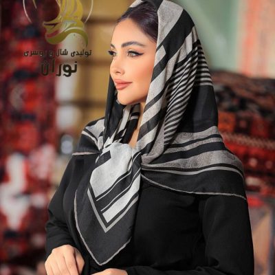 روسری کرپ نخ دست دوز اعلاء  فروش عمده پوشاک