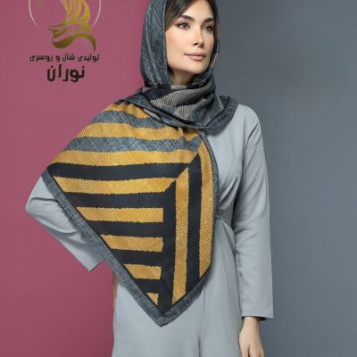 روسری نخی ژاکارد دور دست دوز اعلاء  فروش عمده پوشاک