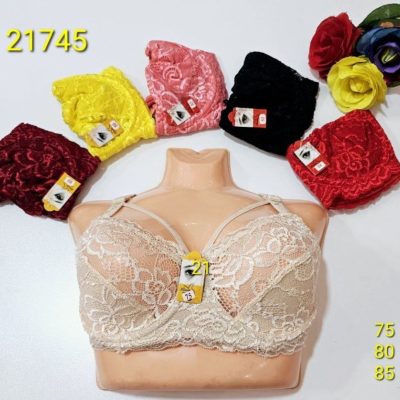 ⚜️سوتین دانتل هارنسی فنردار⚜️ کد21745 فروش عمده پوشاک