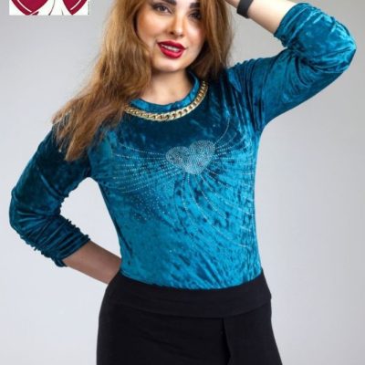 بادی مخمل نگین دار پخش عمده پوشاک