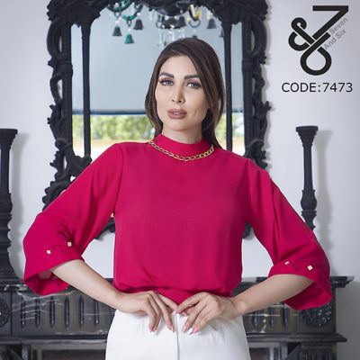 کراپ یقه زنجیردار فروش عمده پوشاک