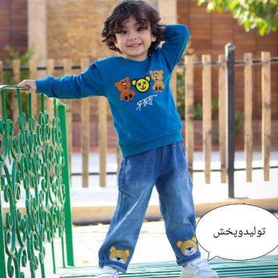 ست بلیز و شلوار گلدوزی شده عروسکی پسرانه  فروش عمده پوشاک