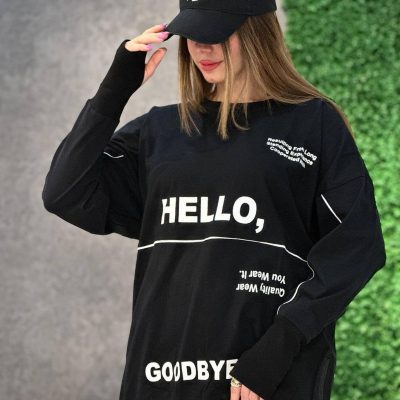 بلوز لانگ آستین فینگر HELLO فروش عمده پوشاک