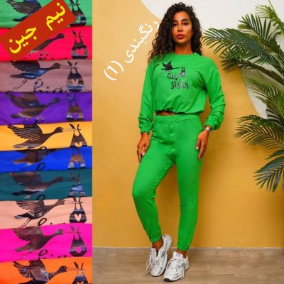 ✴️ست کراپ شلوار دورس طرح Big sister✴️ ✅رنگبندی(1)✅ فروش عمده پوشاک