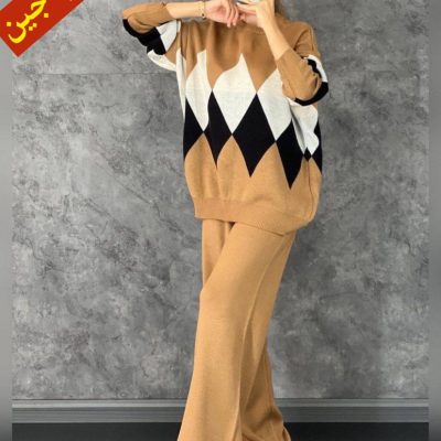 ✴️بافت فول قواره دار لوزی✴️ کد10255 فروش عمده پوشاک