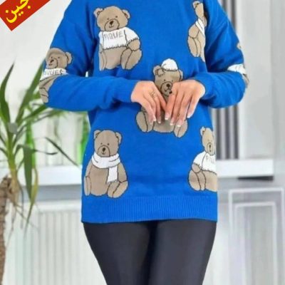 ✴️بافت یقه گرد قواره دار گرم بالا خرسی✴️ کد10238 فروش عمده پوشاک