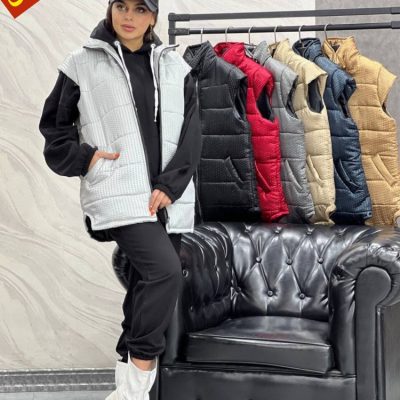 ✴️پافر نیم آستین پوست ماری✴️ کد2753 فروش عمده پوشاک
