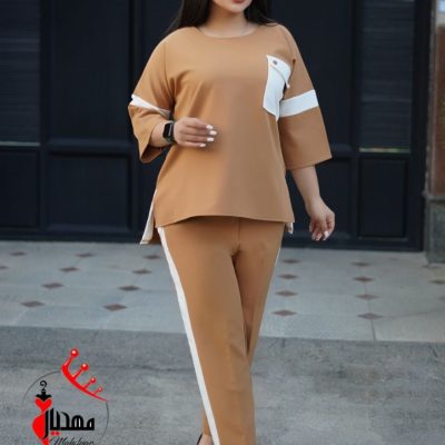 ست تونیک شلوارتک جیب دودکمه فروش عمده پوشاک
