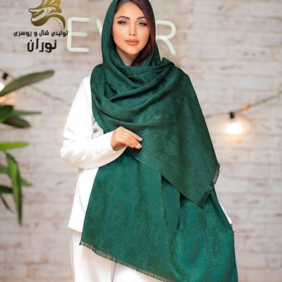 شال ژاکارد رنگ سبز اعلاء فروش عمده پوشاک
