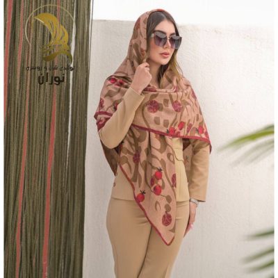 روسری نخی یلدایی دوردست دوز اعلاء فروش عمده پوشاک