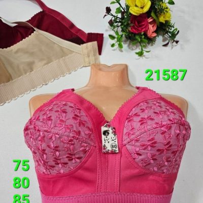 ⚜️سوتین خامه دوزی رنگی زیرنخ کش پهن کیفیت اعلاء⚜️ کد21587 فروش عمده پوشاک