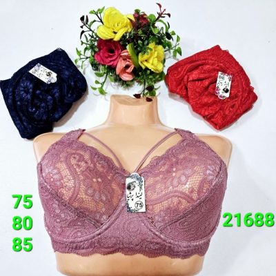 ⚜️سوتین تمام دانتل فنردار هارنسی زنانه⚜️ کد21688 فروش عمده پوشاک