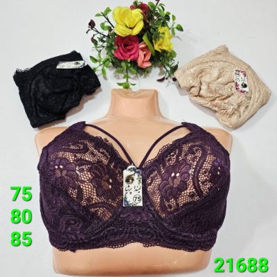 ⚜️سوتین تمام دانتل فنردار هارنسی زنانه⚜️ کد21688 فروش عمده پوشاک