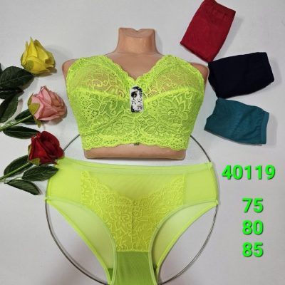 ⚜️ست دانتل بدون فنر کیفیت فوق العاده عالی زنانه⚜️ کدa_40119 فروش عمده پوشاک