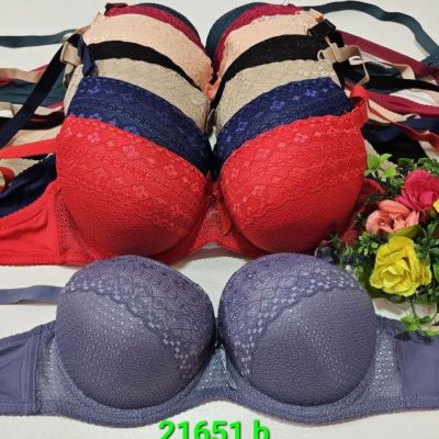 ⚜️سوتین اسفنجی دانتل فنردار جکدار اعلاء⚜️ کدb_21651 فروش عمده پوشاک