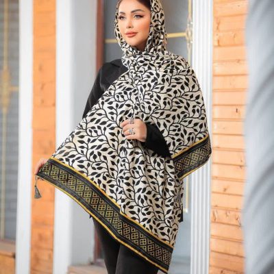 شال نخی ژاکارد منگوله دار فروش عمده پوشاک