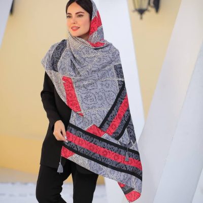 شال نخی ژاکارد منگوله دار فروش عمده پوشاک
