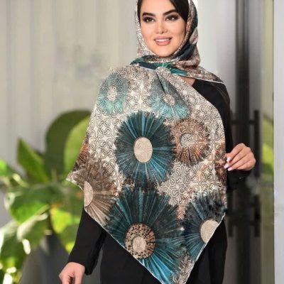 روسری چاپی نخی دور دست دوز فروش عمده پوشاک