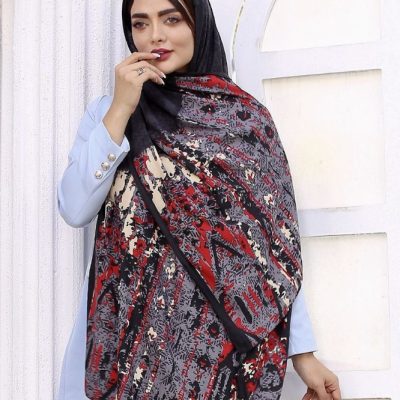 شال نخی چاپی پاییزه منگوله دار فروش عمده پوشاک