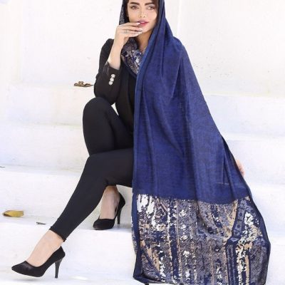 شال نخی چاپی پاییزه منگوله دار فروش عمده پوشاک