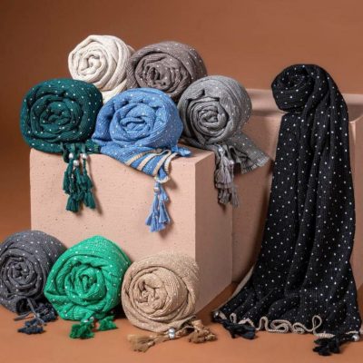 شال پلیسه پاییزه وارداتی فروش عمده پوشاک