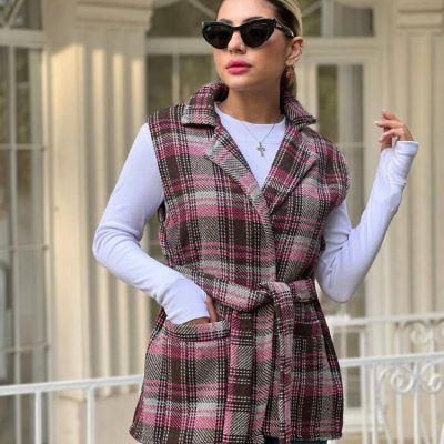 ✳️وست موهر چهارخونه✳️ فروش عمده پوشاک
