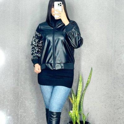 کاپشن کراپ چرم فروش عمده پوشاک