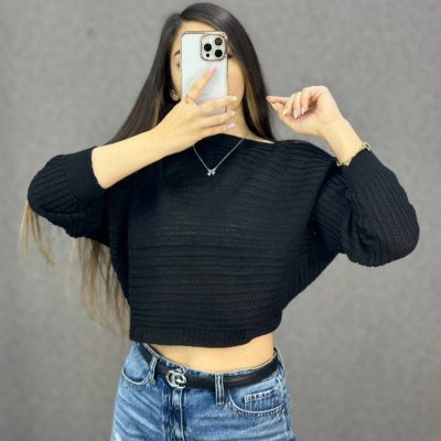????کراپ-بافت-رنگی???? کد7448  ❌قد 45 سانت❌ فروش عمده پوشاک