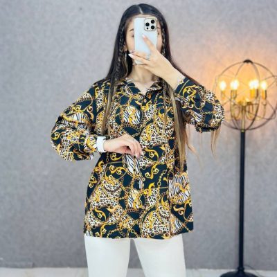 ????شومیز-بوگاتی-طرح-زنجیر???? کد8244 فروش عمده پوشاک