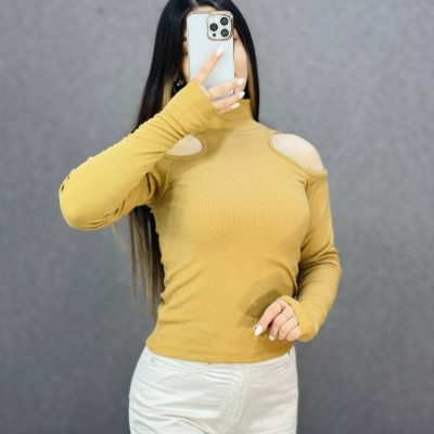 ????بلوز-کراپ-فانریپ-دو-طرف-خالی-فینگردار???? کد585 فروش عمده پوشاک