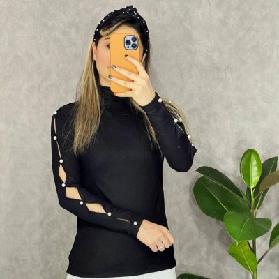 بلوز آستین مروارید  فروش عمده پوشاک