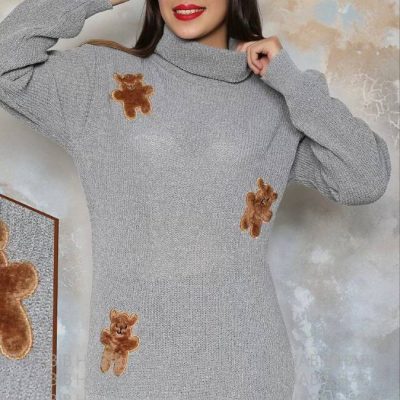 تونیک بافت یقه شل فروش عمده پوشاک