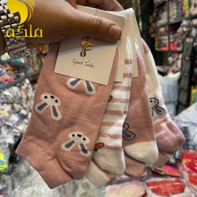 جوراب مچی نخ پنبه پنجه گیری روسو زنانه  فروش عمده پوشاک