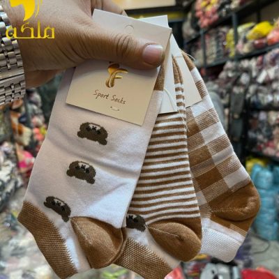 جوراب مچی نخ پنبه پنجه گیری روسو زنانه  فروش عمده پوشاک