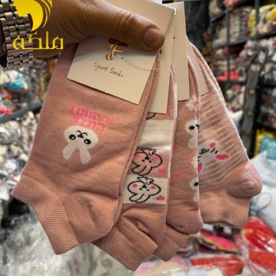 جوراب مچی نخ پنبه پنجه گیری روسو زنانه  فروش عمده پوشاک