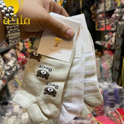 جوراب مچی نخ پنبه پنجه گیری روسو زنانه  فروش عمده پوشاک