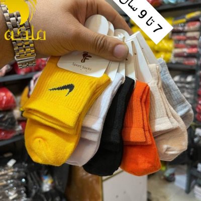 جوراب نیم ساق نخ پنبه کش انگلیسی پنجه گیری روسو بچه گانه فروش عمده پوشاک