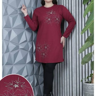 تونیک یقه گرد  نگینی پخش عمده پوشاک